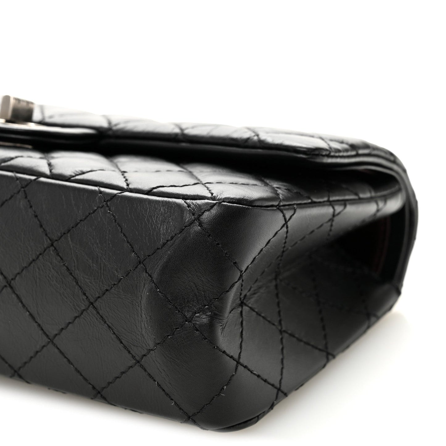 Aged Calfskin Quilted 2.55 Reissue 225 Flap Black