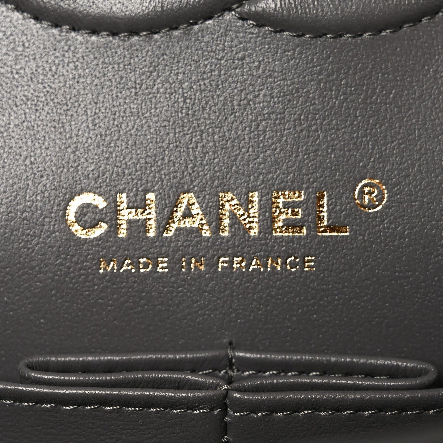 Lambskin Quilted Medium Double Flap Grey
