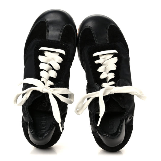 Nylon Suede Ballet Runner Sneakers 39 Black