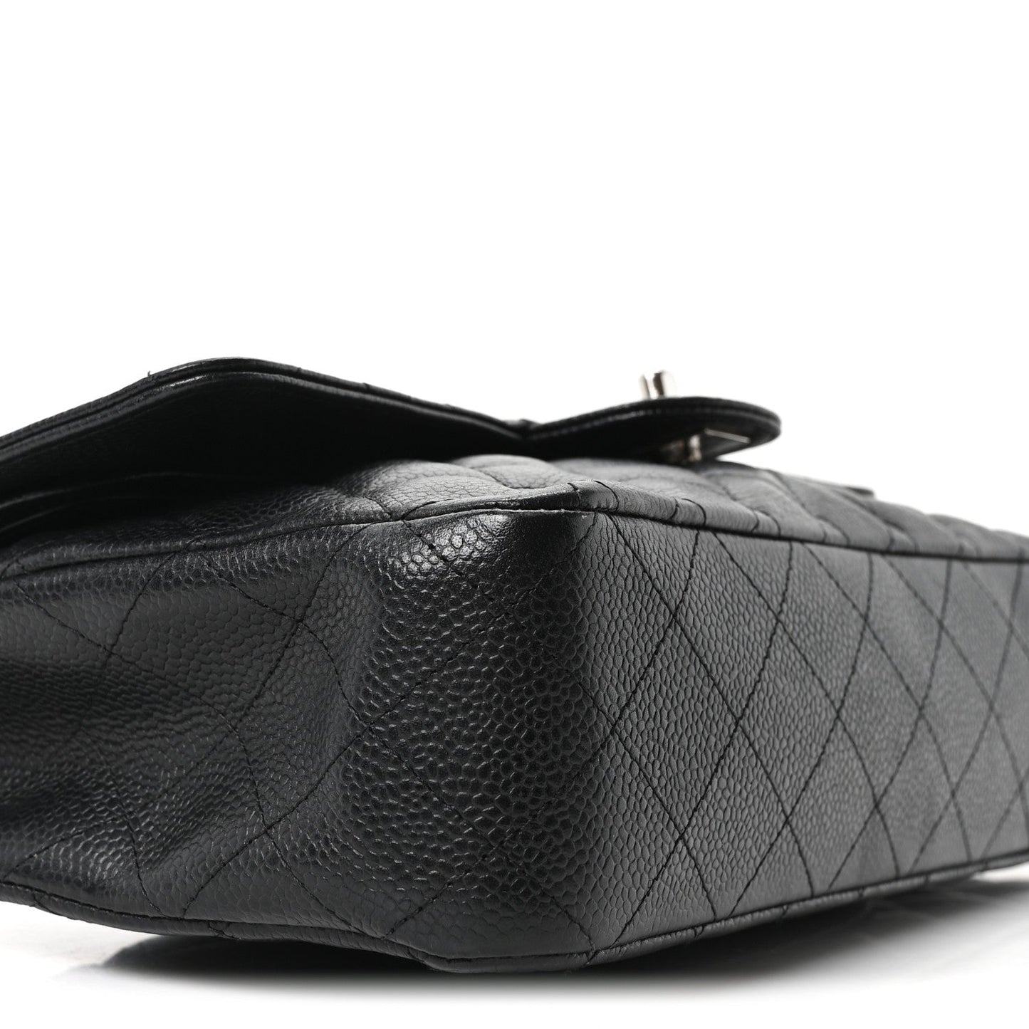 Caviar Quilted Medium Double Flap Black