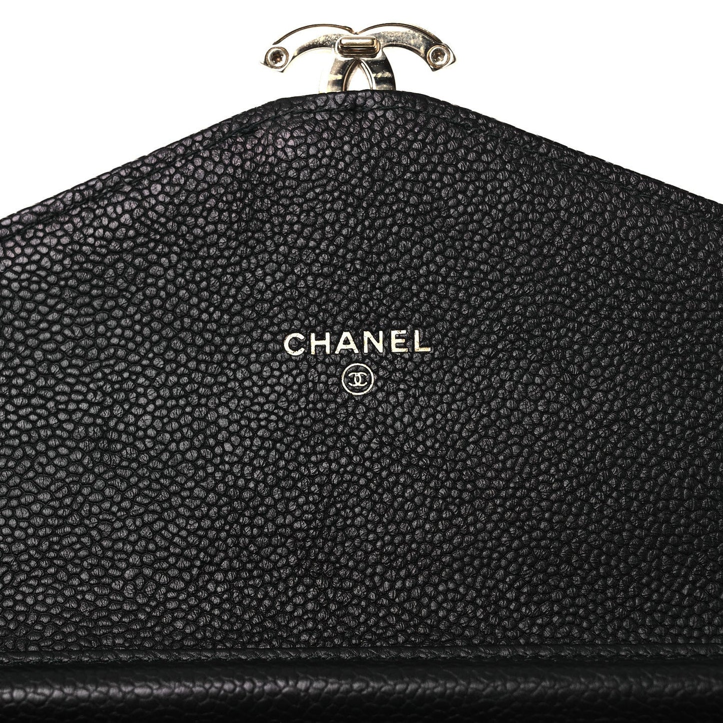Grained Calfskin Quilted Cuba Wallet On Chain WOC Black