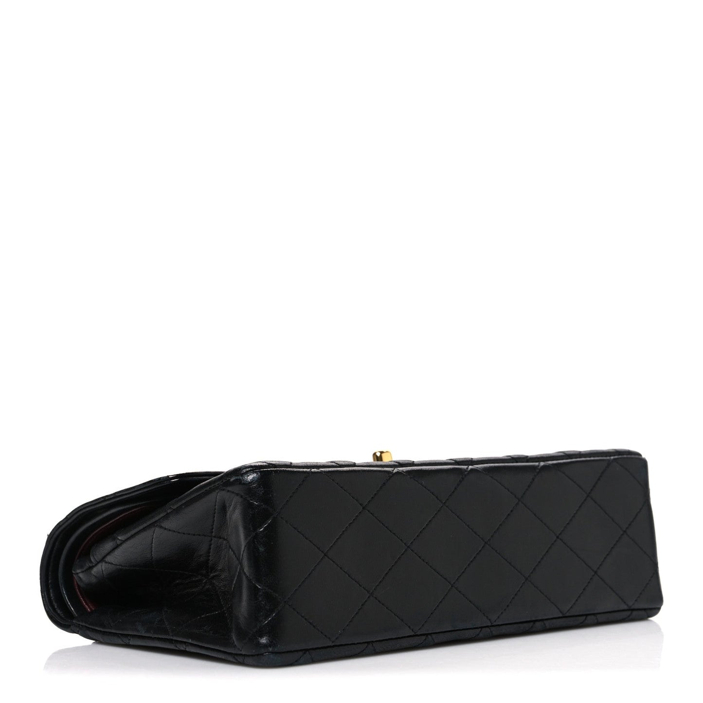Lambskin Quilted Small Double Flap Black