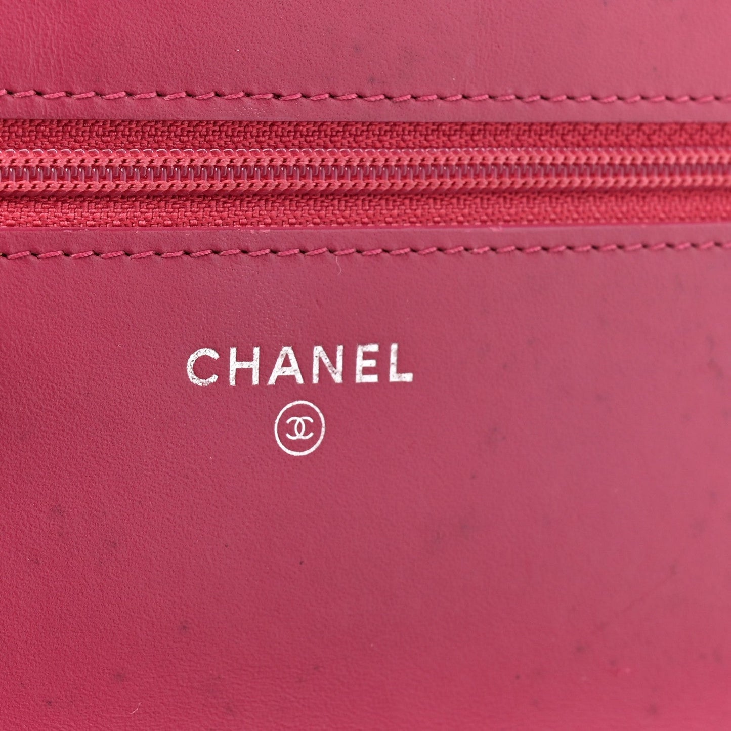 Patent Quilted Brilliant Wallet On Chain WOC Coral