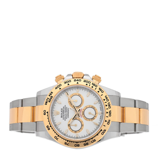 Stainless Steel 18K Yellow Gold 40mm Oyster Perpetual Cosmograph Daytona Watch White 126503