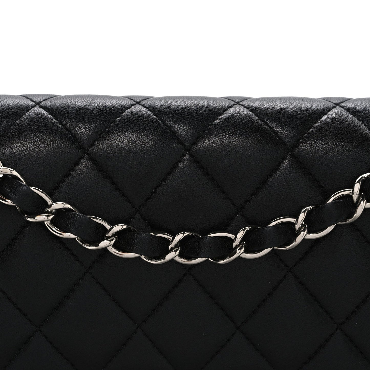 Lambskin Quilted Small Double Flap Black