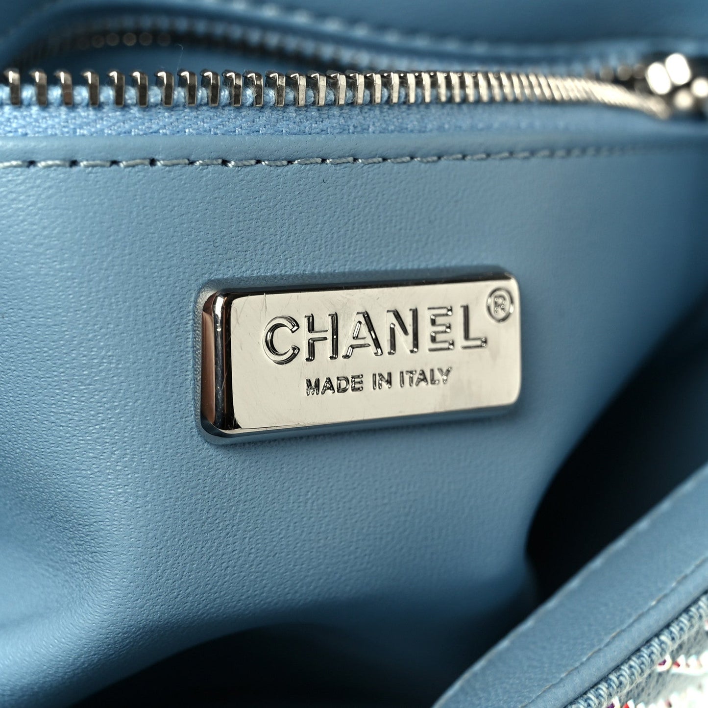 Denim Strass Evening Flap Bag Blue
