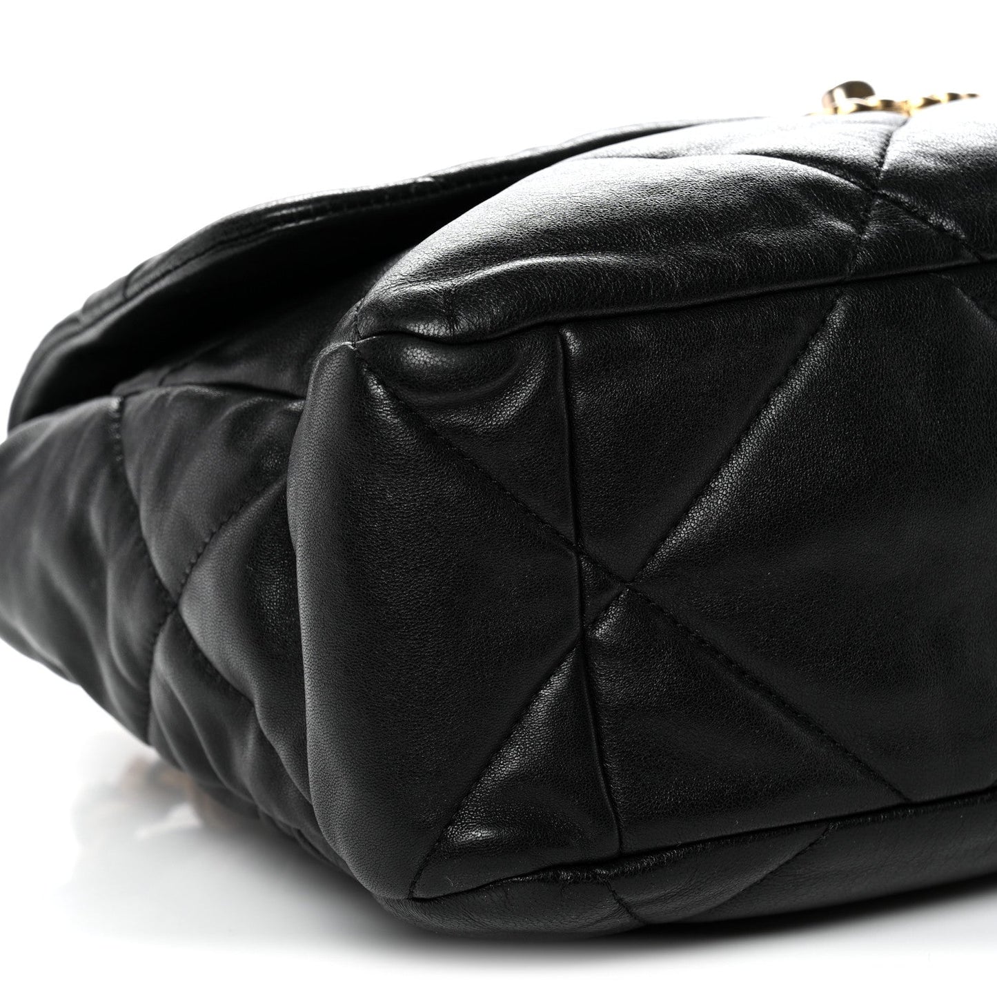 Goatskin Quilted Large Chanel 19 Flap Black