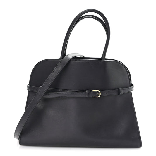 Polished Saddle Calfskin Soft Margaux 12 Black