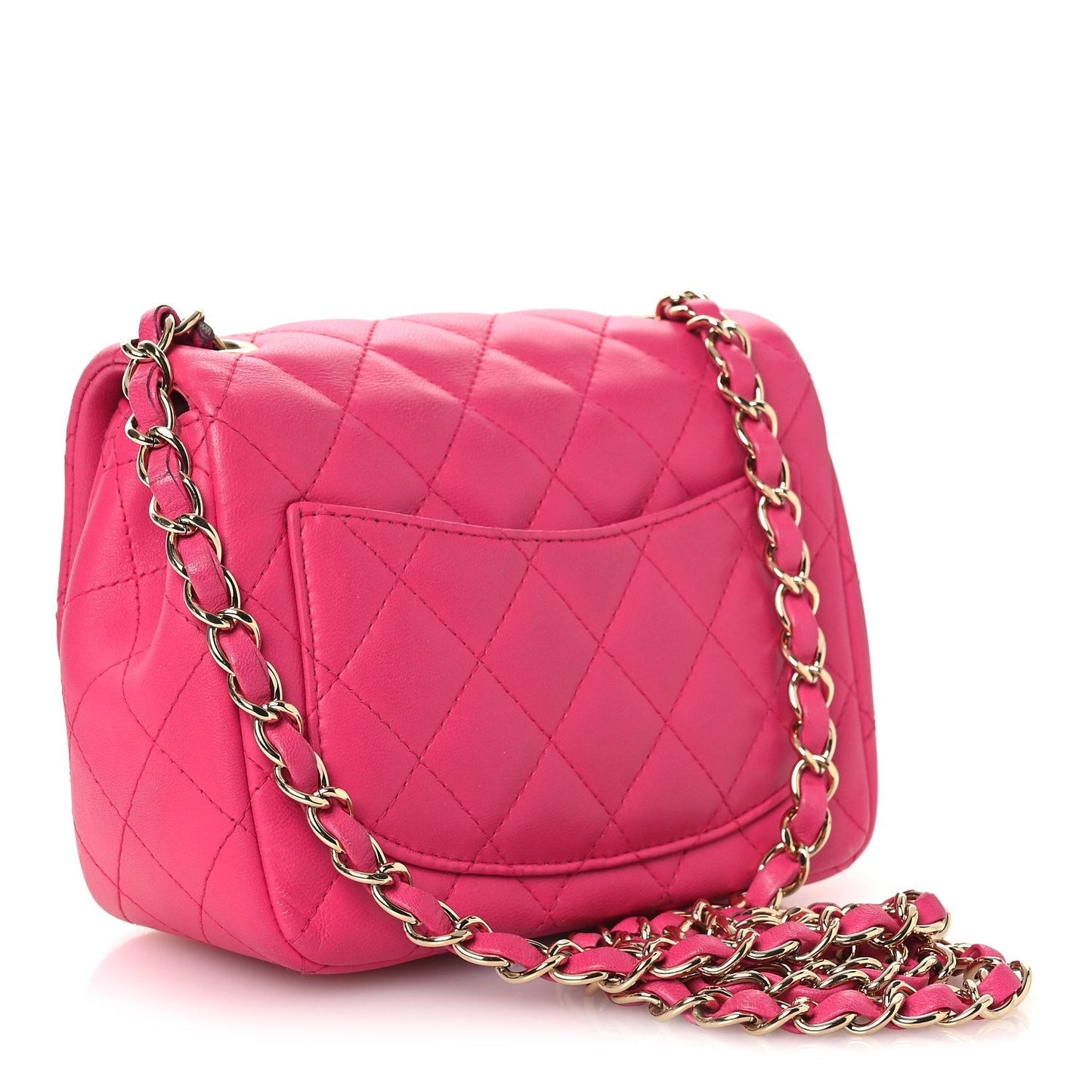 Lambskin Quilted Mini Square Flap Pink