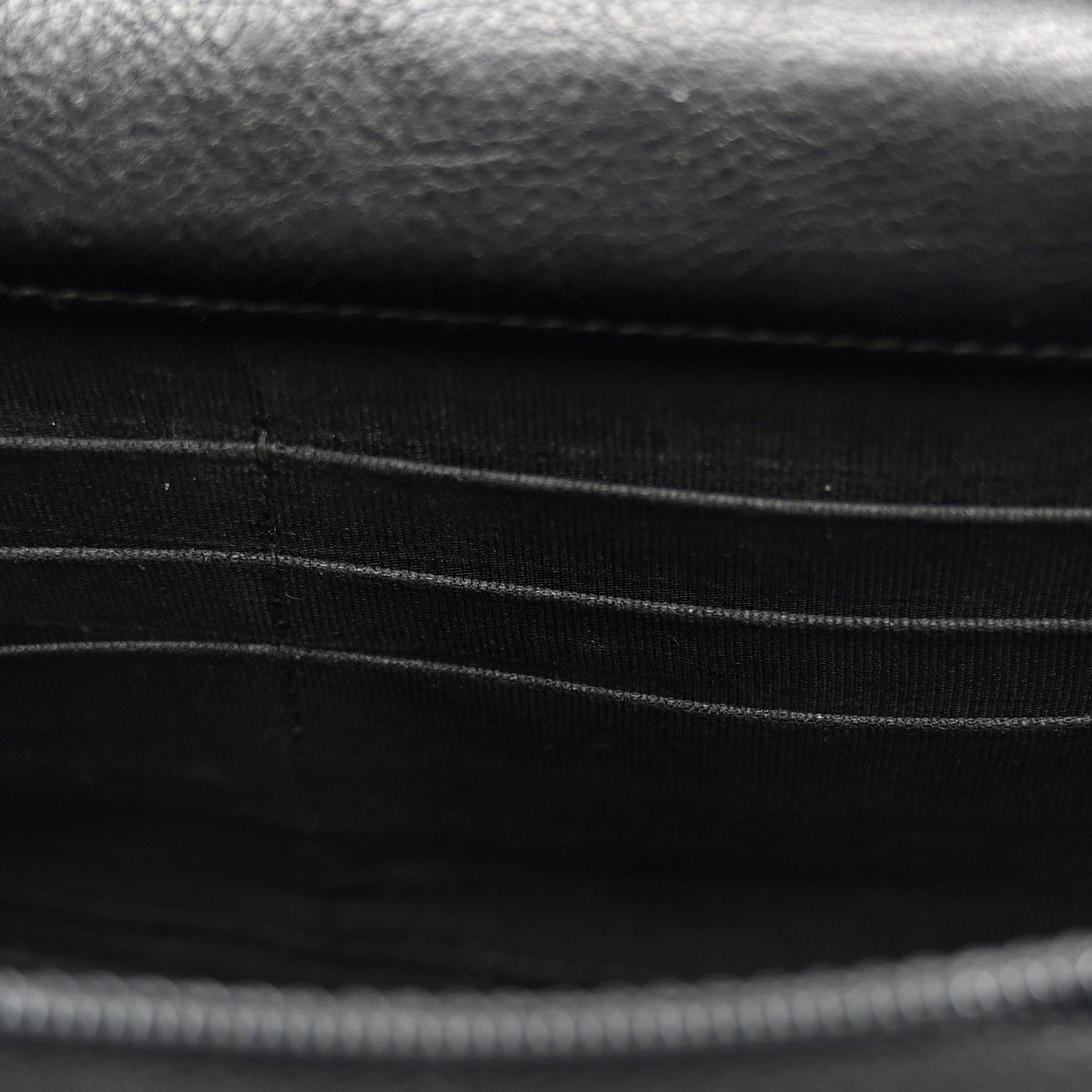 Crumpled Calfskin Quilted Wallet On Chain WOC So Black