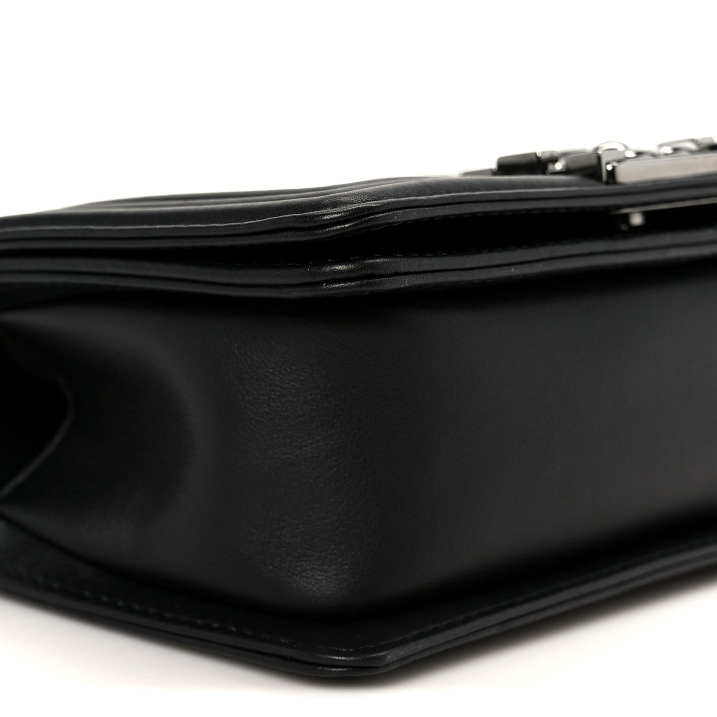 Calfskin Strass Crystal Small Boy Flap Black