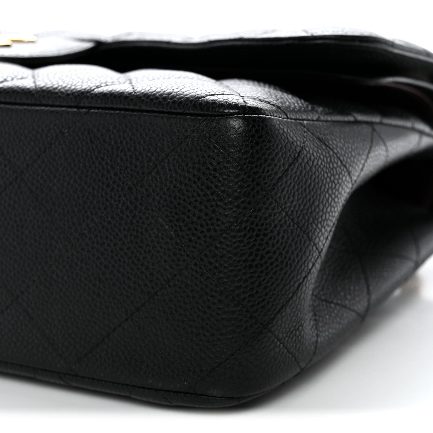 Caviar Quilted Jumbo Double Flap Black