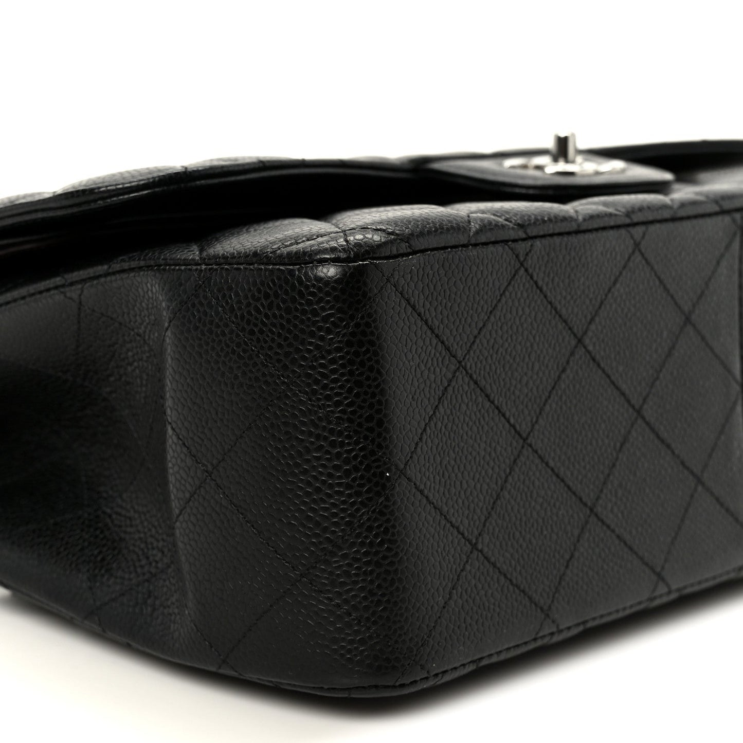 Caviar Quilted Jumbo Double Flap Black