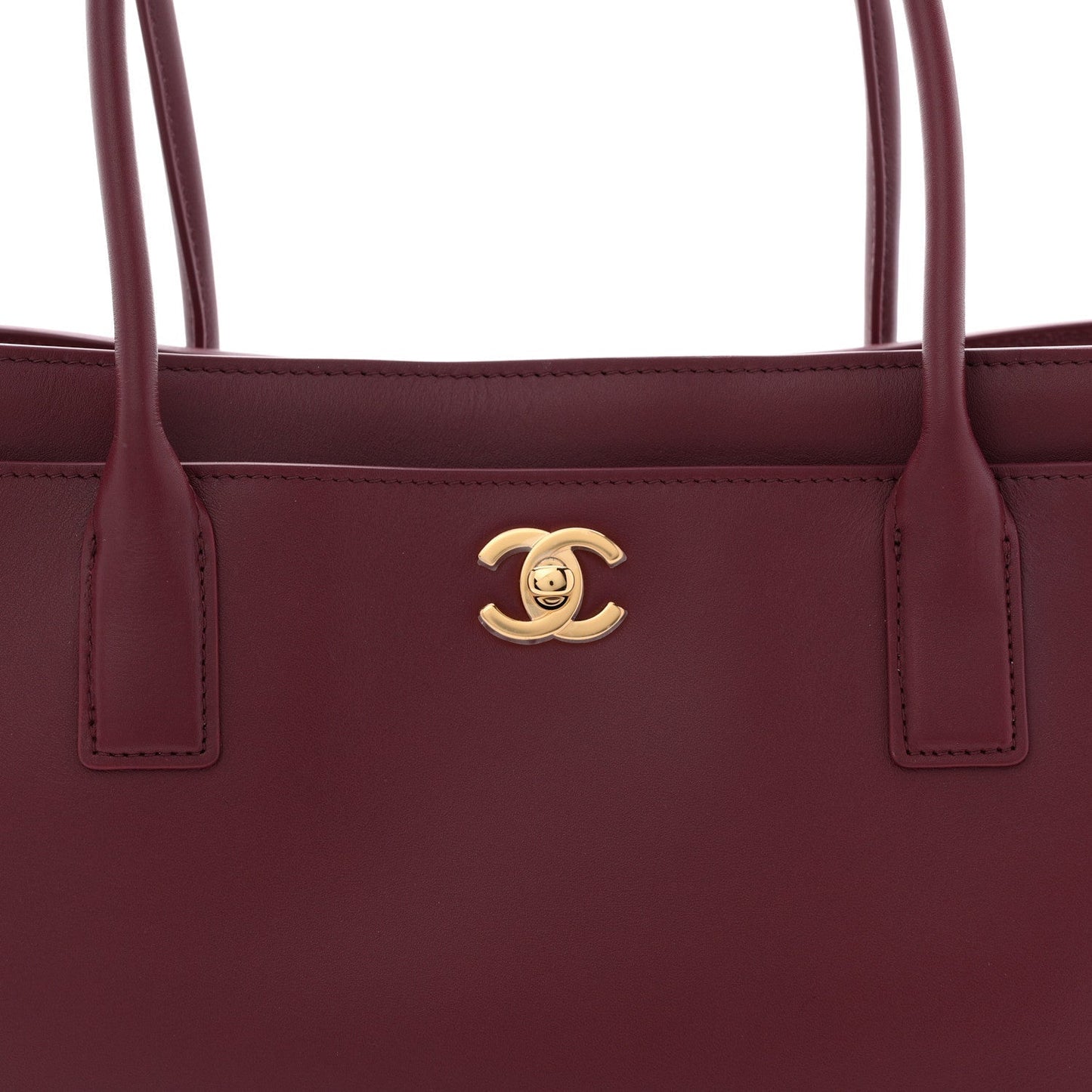 Calfskin Archetype Small Shopping Tote Dark Burgundy