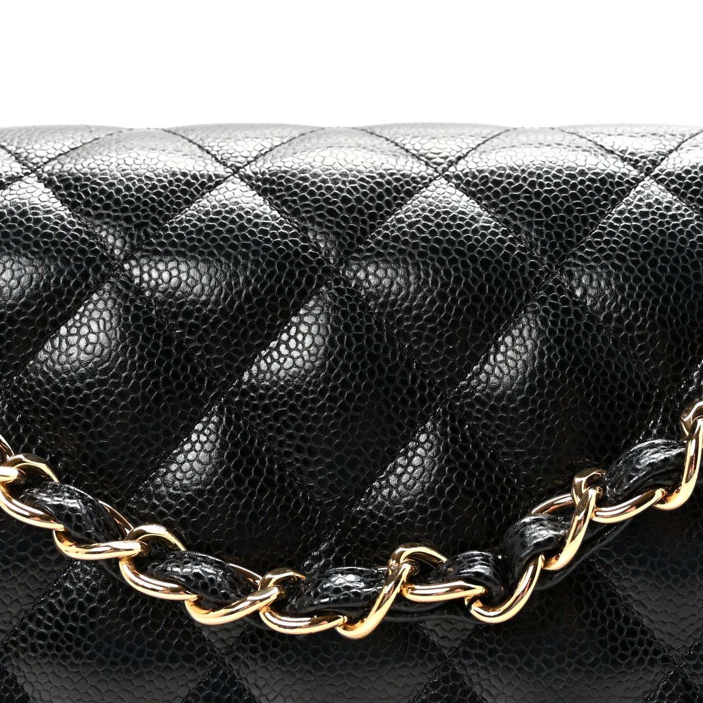 Caviar Quilted Jumbo Double Flap Black