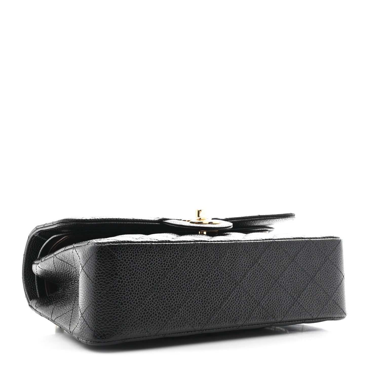 Caviar Quilted Small Double Flap Black